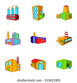 Production icons set. Cartoon illustration of 9 production vector icons for web