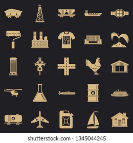 Production icons set. Simple set of 25 production vector icons for web for any design