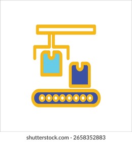 Iconos de la producción. Ilustración vectorial coloreada simple