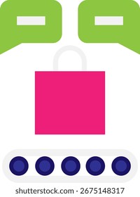 Production Industry Factory Icon Vector Flat Illustration