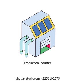 Production Industry Vector Isometric Filled Outline icon for your digital or print projects. stock illustration