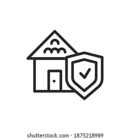 Production insurance color line icon. Isolated vector element.
