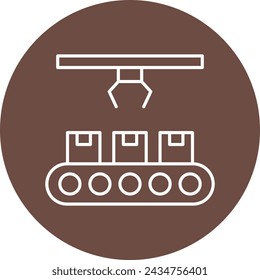 Production Line Circle Icon Design For Personal And Commercial Use.