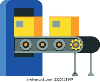 Production line color icon. Conveyor manufacture technology