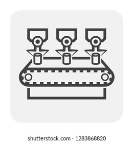 Production line icon, black color.