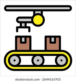 Production Line Icon Element For Design