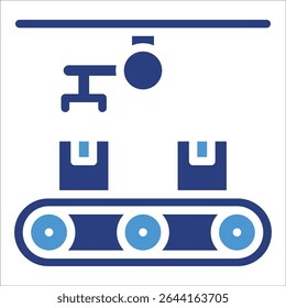 Production Line Icon Element For Design