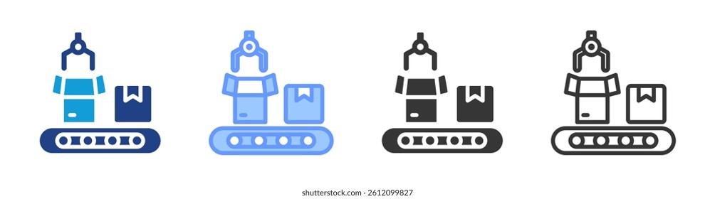 Production Line icon set multiple style collection