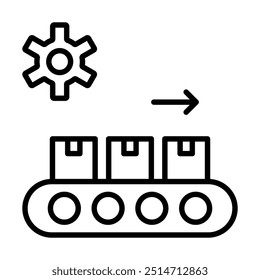 Vektorgrafik der Produktionslinie