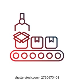 Icono de línea de producción con fondo blanco Vector ilustración de stock