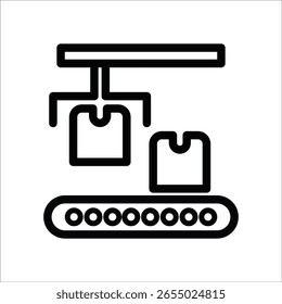 Iconos de la línea de producción. Ilustración vectorial de línea simple