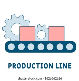 production line  vector icon illustration. 
automated factory equipment. Industrial machines.
flat  icon for computer and mobile. Symbol, logo vector graphics.