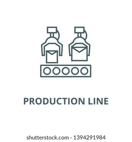 Production line vector line icon, linear concept, outline sign, symbol