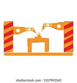 Production machinery. Assembly line image - Vector illustration