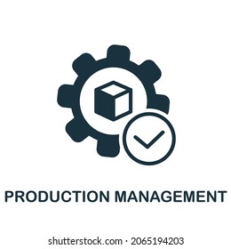 Production Management icon. Monochrome sign from production management collection. Creative Production Management icon illustration for web design, infographics and more