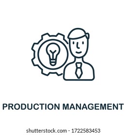 Production Management icon. Simple line element Production Management symbol for templates, web design and infographics