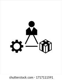 icono de gestión de producción,mejor icono plano vector.