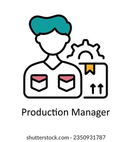 Production Manager Filled Outline Icon Design illustration. Product Management Symbol on White background EPS 10 File