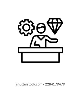 Production Manager Symbol in Vektorgrafik. Illustration