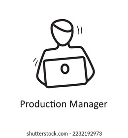 Production Manager vector outline Icon Design illustration. Business Symbol on White background EPS 10 File