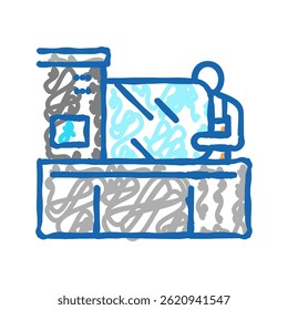 production mirror doodle icon sketch vector. production mirror sign. isolated symbol illustration