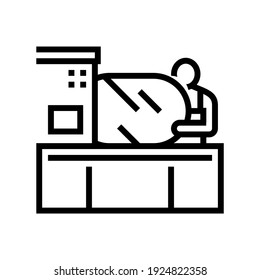 production mirror line icon vector. production mirror sign. isolated contour symbol black illustration