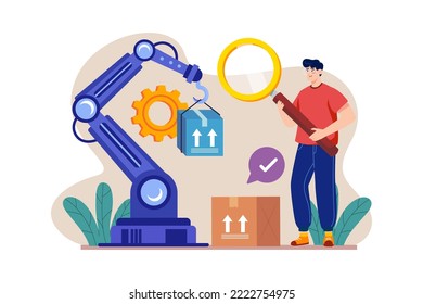 Production Monitoring Illustration concept on white background