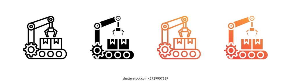 Vector de Conjunto de Iconos de Estilo Múltiple de Producción