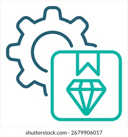 Esquema de producción Ilustración de icono único azul