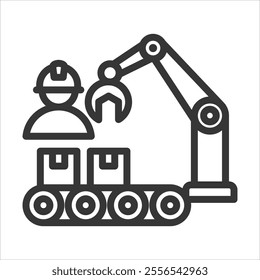Production Outline Icon Vector Illustration
