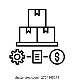 Ilustración vectorial de icono de esquema de producción