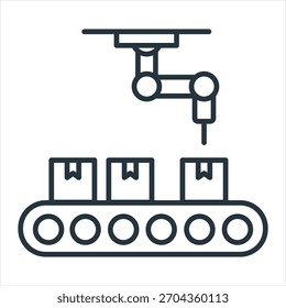 Ilustración vectorial de icono de esquema de producción