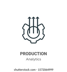 Production outline vector icon. Thin line black production icon, flat vector simple element illustration from editable business concept isolated on white background