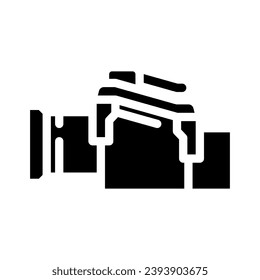 vector de icono de glifo de canalización de producción. señal de tubería de producción. ilustración de símbolo aislado