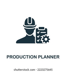 Production Planner icon. Monochrome simple Company Structure icon for templates, web design and infographics