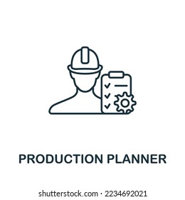 Production Planner icon. Monochrome simple Company Structure icon for templates, web design and infographics