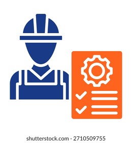 Ilustración vectorial de relleno de iconos de planificación de producción