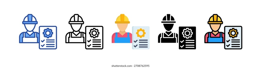 Icono de planificación de producción Ilustración de estilo múltiple