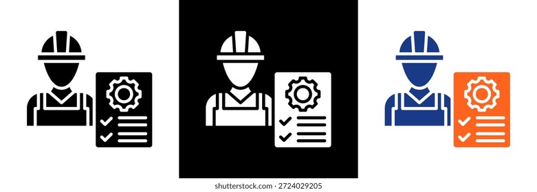 Ilustración vectorial de glifo de conjunto de iconos de planificación de producción