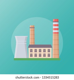 Production plant flat vector 