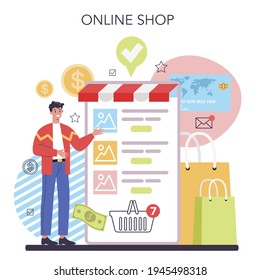 Production process online service or platform. Entrepreneurship
