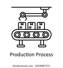 Production Process vector outline icon design illustration. Manufacturing units symbol on White background EPS 10 File