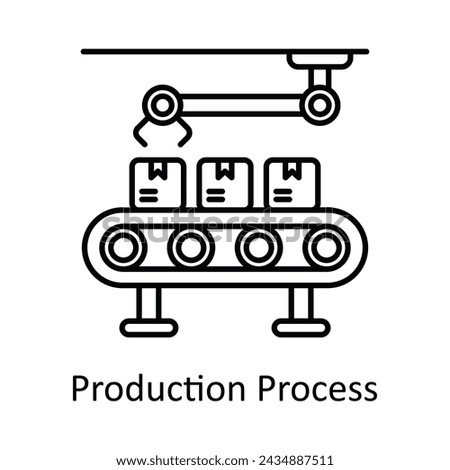Production Process vector outline icon design illustration. Manufacturing units symbol on White background EPS 10 File