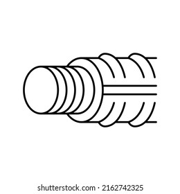 Production Rebar Line Icon Vector. Production Rebar Sign. Isolated Contour Symbol Black Illustration