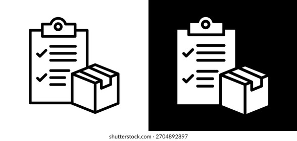 Production Report Icon whiteblack Vector Illustration
