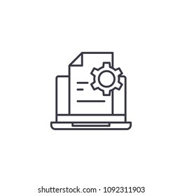 Production report linear icon concept. Production report line vector sign, symbol, illustration.