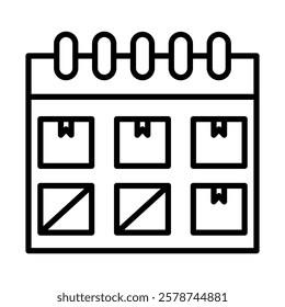 Production Schedule Vector Line Icon Design