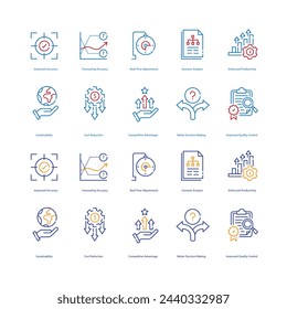 Production Scheduling AI Vector Icons Streamlining Manufacturing Operations