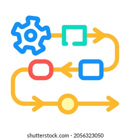 production stages at enterprise color icon vector. production stages at enterprise sign. isolated symbol illustration