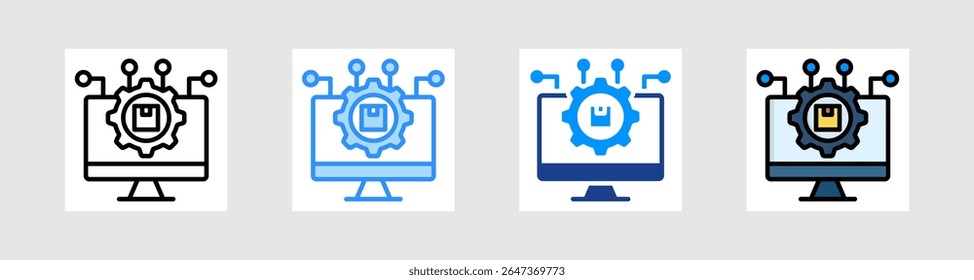 Sistema de producción Icon Colección Set Estilo múltiple